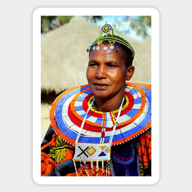 Maasai (or Masai) Woman, East Africa Sticker by Carole-Anne